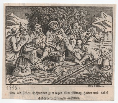 Die Schwaben lagerten um den Knödeltopf von Hieronymus Heinrich Jakob Ritschl von Hartenbach