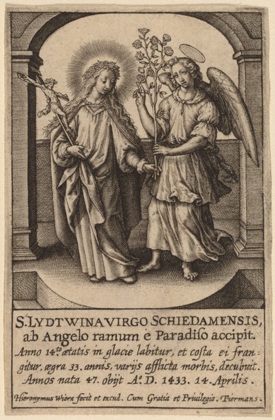 S. Lydtwina Virgo Schiedamensis ... von Hieronymus Wierix