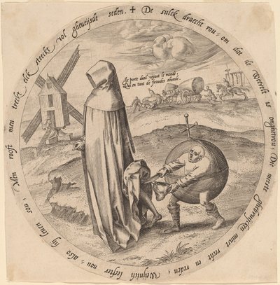 Der Misanthrop vom Welt beraubt von Hieronymus Wierix after Pieter Bruegel the Elder