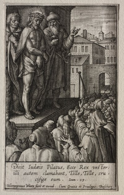 Die Passion: Christus dem Volk präsentiert von Hieronymus or Jerome Wierix