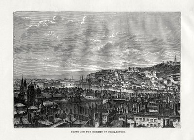 Lyon und die Höhen von Croix-Rousse, Frankreich, 1879 von Hildibrand