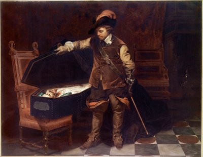 Oliver Cromwell vor dem Sarg von Karl I. Stuart (1649) von Hippolyte Delaroche