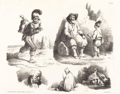 Fünf Vignetten von Hippolyte Bellange