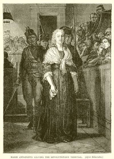 Marie Antoinette verlässt das revolutionäre Tribunal von Hippolyte Delaroche