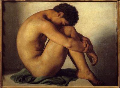 Studie eines nackten jungen Mannes von Hippolyte Flandrin