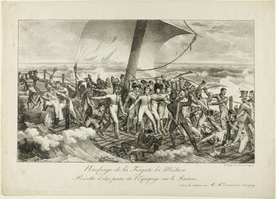 Schiffbruch der Fregatte Medusa. Revolte einiger Besatzungsmitglieder auf dem Floß von Hippolyte Lecomte