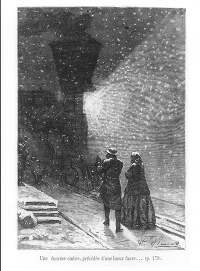 Ein riesiger Schatten, gefolgt von einem hellen Licht, Illustration aus 