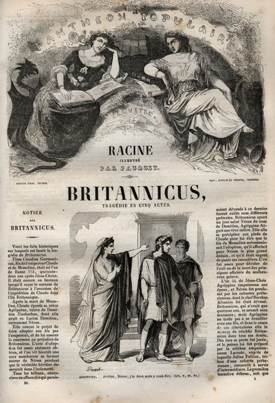Britannicus Tragödie in fünf Akten - Gravur in „Werke von Jean Racine“ illustriert von Pauquet und mit einer Notiz von Emile de La Bédollière - 1851 von Hippolyte Louis Pauquet