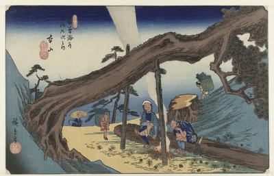 Motoyama. Die 69 Stationen der Kisokaido (Serie) von Hiroshige (I) , Utagawa