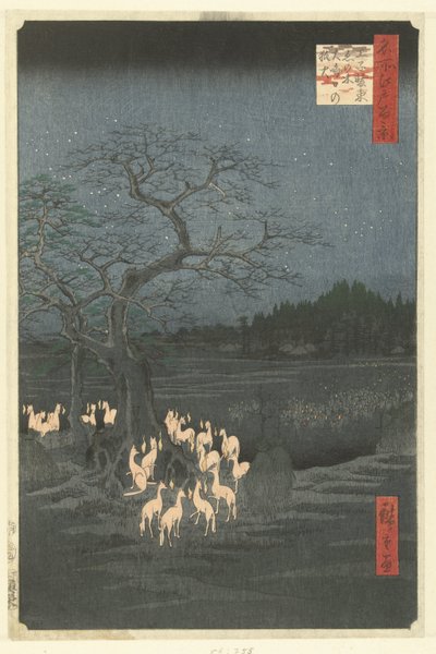 Fuchsfeuer in der Silvesternacht bei der Shozoku-Brennnessel in Oji von Hiroshige (I) , Utagawa
