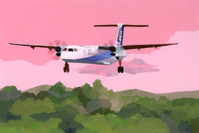 Flugzeuglandung auf einem kleinen Flugplatz von Hiroyuki Izutsu