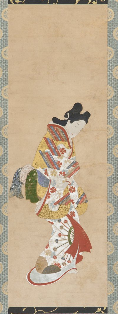 Stehende Figur einer Frau, 18. Jahrhundert von Hishikawa Morofusa