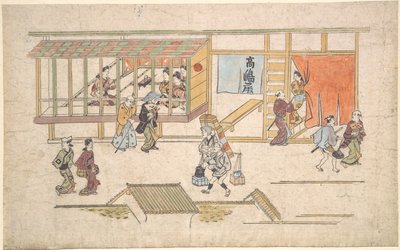 Szene im Yoshiwara von Hishikawa Moronobu