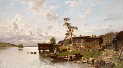 Morgenstimmung (Blick auf die Insel) von Hjalmar Munsterhjelm