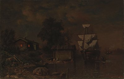 Schiffe im Mondlicht von Hjalmar Munsterhjelm