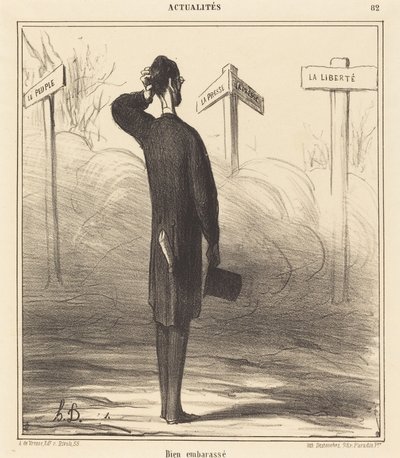 Rechts oder links? von Honoré Daumier