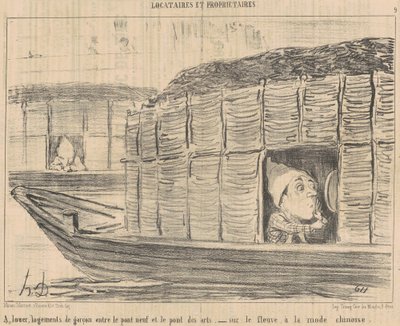 Zu vermieten, Junggesellenwohnungen zwischen von Honoré Daumier