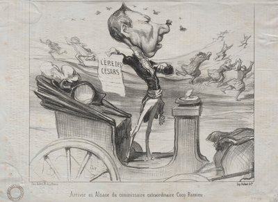 Aktualitäten (Nr. 81): Die Ankunft des außerordentlichen Kommissars Coco Romieu im Elsass von Honoré Daumier