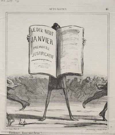 Actualities Nr. 41: Wähler, in meinen Armen!..., 1869 von Honoré Daumier