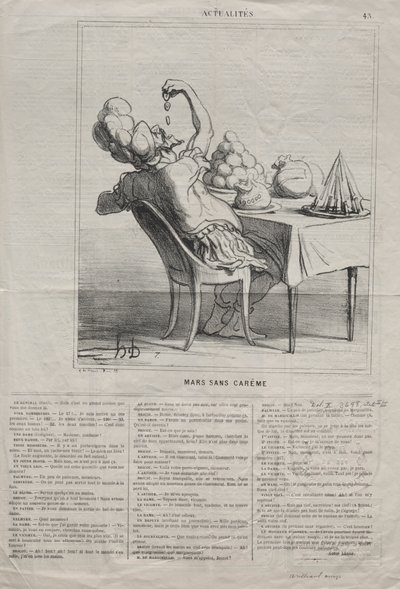 Aktualitäten Nr. 43: Marsch ohne Fastenzeit, 1869 von Honoré Daumier