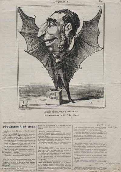 Actualities Nr. 62: Ich bin ein Vogel, sieh meine Flügel.., 1869 von Honoré Daumier