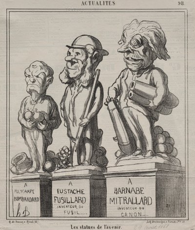 Aktualitäten Tafel 98: Statuen der Zukunft, 1868 von Honoré Daumier