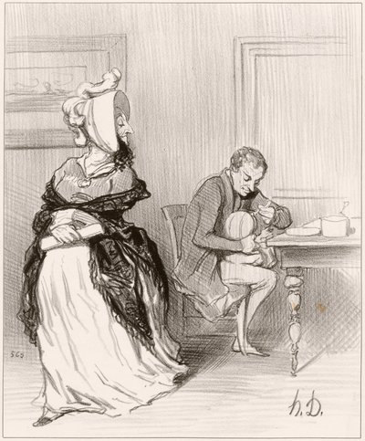 Leb wohl, mein Lieber, ich gehe zu meinen Verlegern... von Honoré Daumier