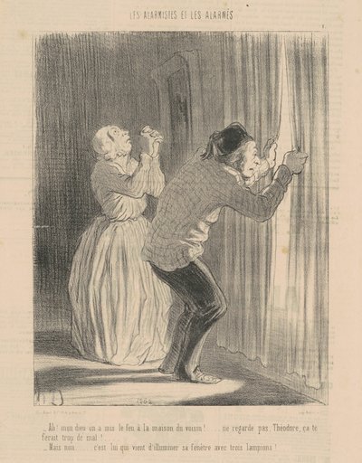 Ach! Mein Gott, das Haus des Nachbarn brennt ... von Honoré Daumier