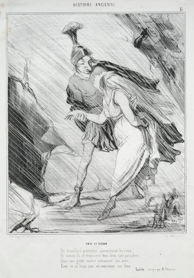 Antike Geschichte Tafel 15: Enée und Didon, 1842 von Honoré Daumier