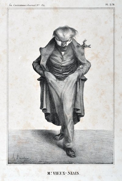 Serie „Berühmtheiten der Karikatur“. „M. Vieux-Niais“. von Honoré Daumier
