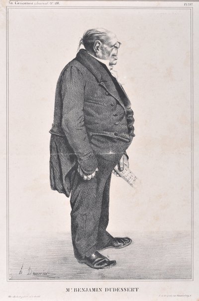 Werk von Honore Daumier (1833): Serie Celebrites de la Caricature „M. Benjamin Dudessert“ von Honoré Daumier