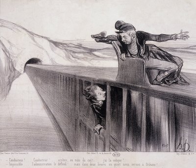 Karikatur von Daumier „Les Chemins de Fer“, 19. Jahrhundert von Honoré Daumier