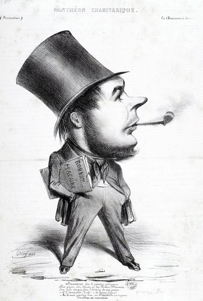 Charivaric Pantheon: Karikatur von Honore Daumier (1808-1879), französischer Graveur, Maler und Bildhauer. Stich in Le Charivari. Dim: 32x22cm. Arbaud Museum. von Honoré Daumier