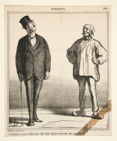 Comme ca se redresse vite une epine dorsale de candidat! von Honoré Daumier