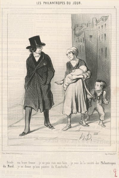 Es tut mir leid ... Ich bin von der Gesellschaft der Philanthropen des Nordens ... von Honoré Daumier