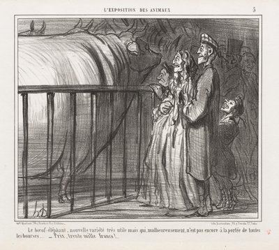 Ausstellung der Tiere: Die Kuh-Elefant, neue Sorte von Honoré Daumier