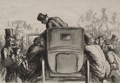 Weltausstellung: Der Fremde findet alle Annehmlichkeiten, um zu seinem Hotel zurückzukehren von Honoré Daumier