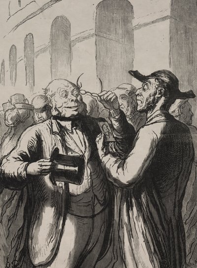 Weltausstellung: Die Inspektion der Fotografien an den Drehkreuzen von Honoré Daumier