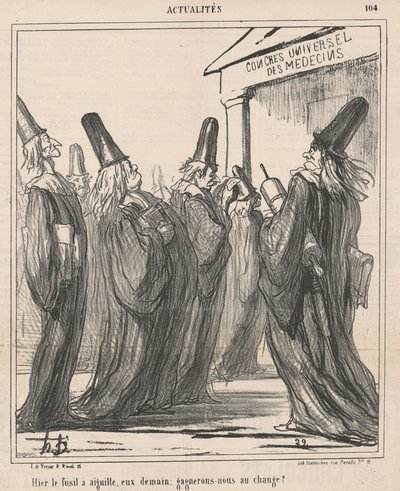 Gestern das Nadelgewehr, sie morgen ... von Honoré Daumier