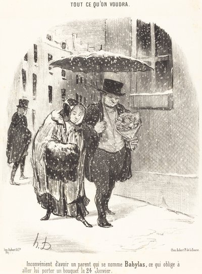 Unannehmlichkeit, einen Verwandten namens Babylas zu haben... von Honoré Daumier
