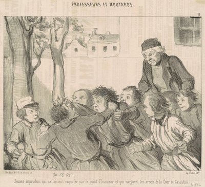 Unvorsichtige junge Leute, die sich hinreißen lassen ... von Honoré Daumier