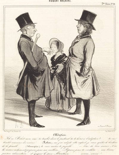 Die Adoption - Ah, Robert, mein Freund... von Honoré Daumier