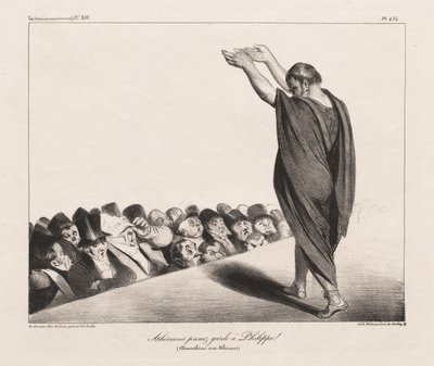 La Caricature, Pl. 454, Athener, hütet euch vor Philipp! von Honoré Daumier