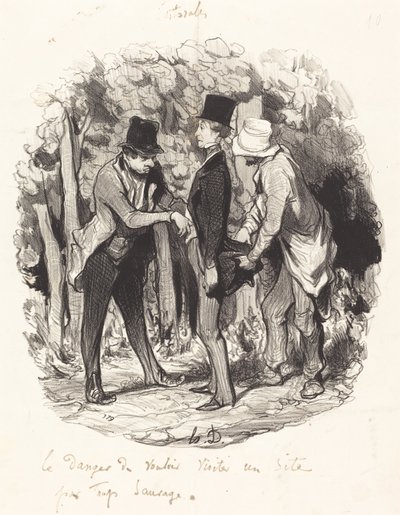 Die Gefahr... eine zu wilde Seite zu besuchen von Honoré Daumier