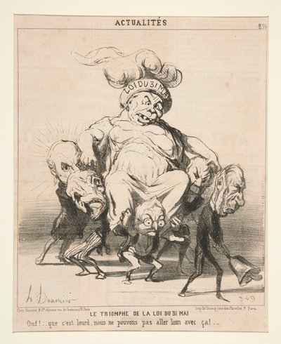 Der Triumph des Gesetzes vom 31. Mai, aus Actualités von Honoré Daumier