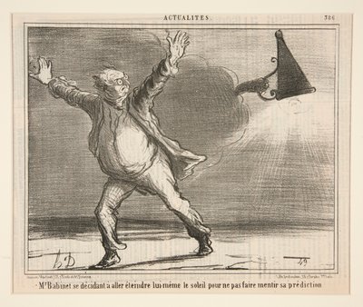 M. Babinet entscheidet sich, selbst zu löschen von Honoré Daumier