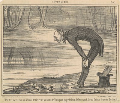 M. Coste, der merkt, dass er durch das Ziehen von Honoré Daumier