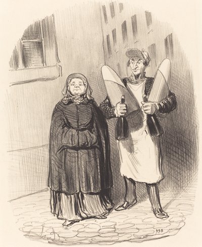 Madame Chapotard bereitet ihre Konfitüren vor von Honoré Daumier