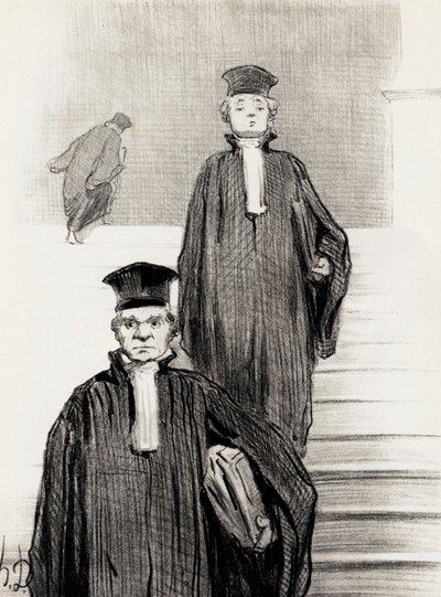 Haupttreppe des Justizpalastes, 1848 von Honoré Daumier