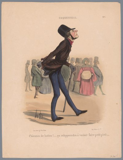 Mann läuft in zu kleinen Schuhen von Honoré Daumier